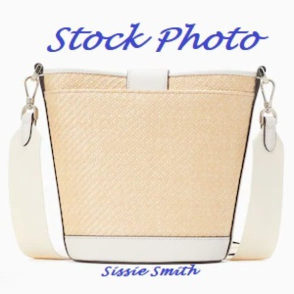 ♠️ Kate Spade ♠️ Mini Audrey Bucket Bag & Wallet in Straw & Leather - Picture 15 of 16